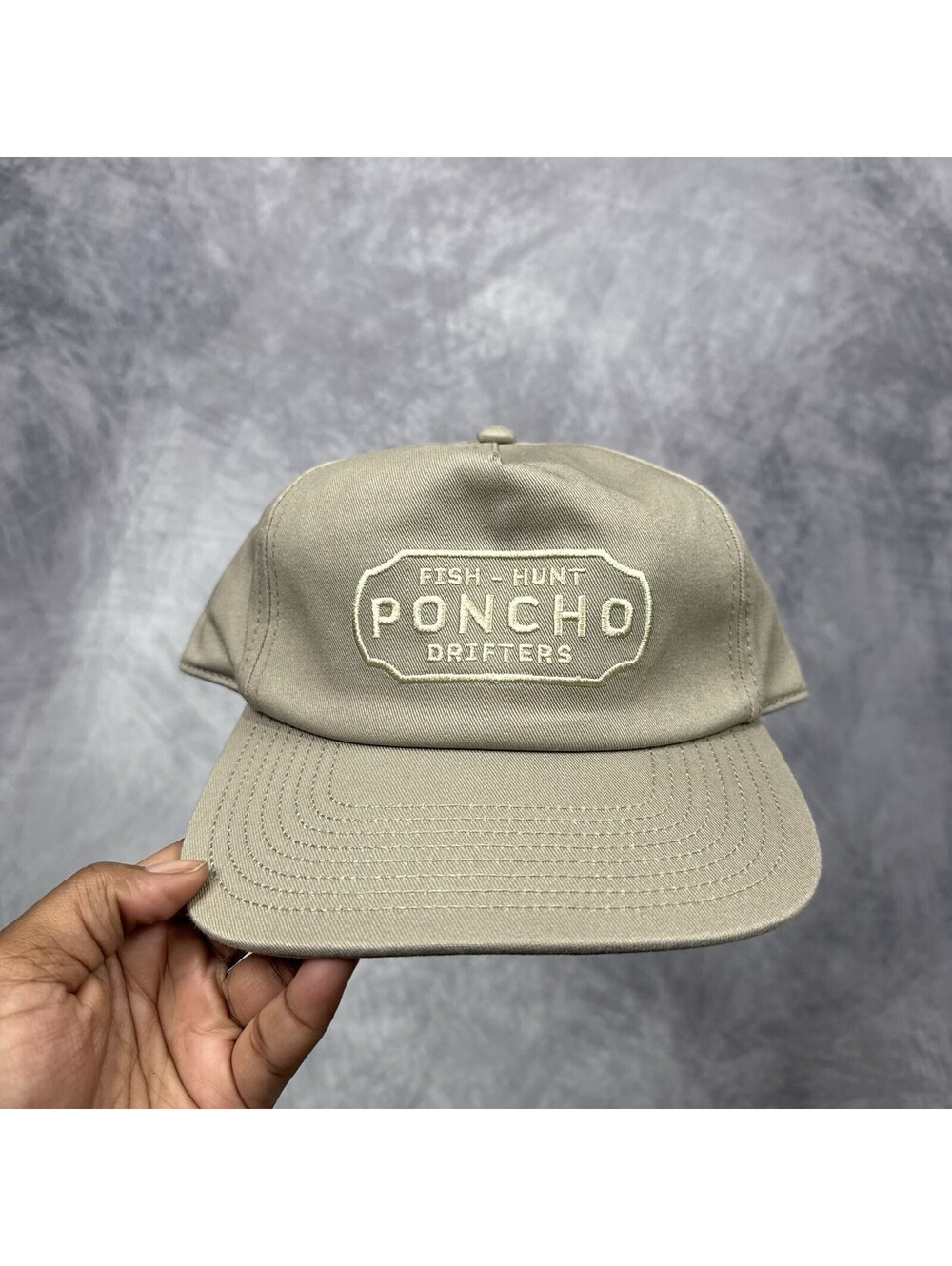 NEWPoncho Outdoors Hat Cap Snap Back Khaki Fish Hunt Drifters Baseball Mens Logo